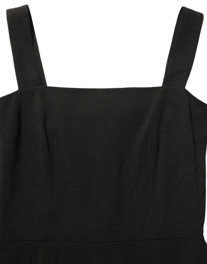 Dolce & Gabbana Women's Sheath Cocktail Square Neck Polyester Viscose Midi Mini Dress - Black