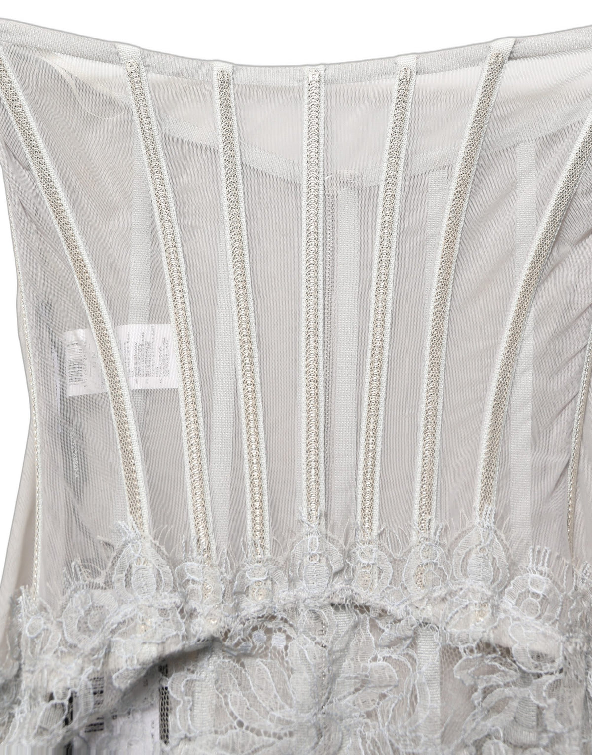 Dolce & Gabbana Women's Wrap Corset Bustier Sleeveless PVC Polyester Silk Lace & Resin Maxi Mini Long Dress - Gray