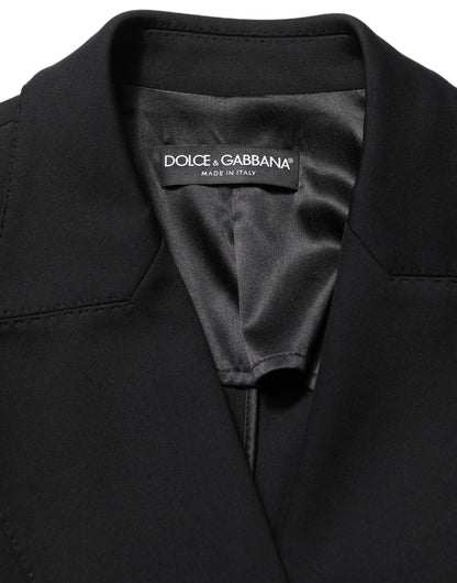 Dolce & Gabbana Women's Double Breasted Crepe Silk Nylon & Elastane Blazer - Black