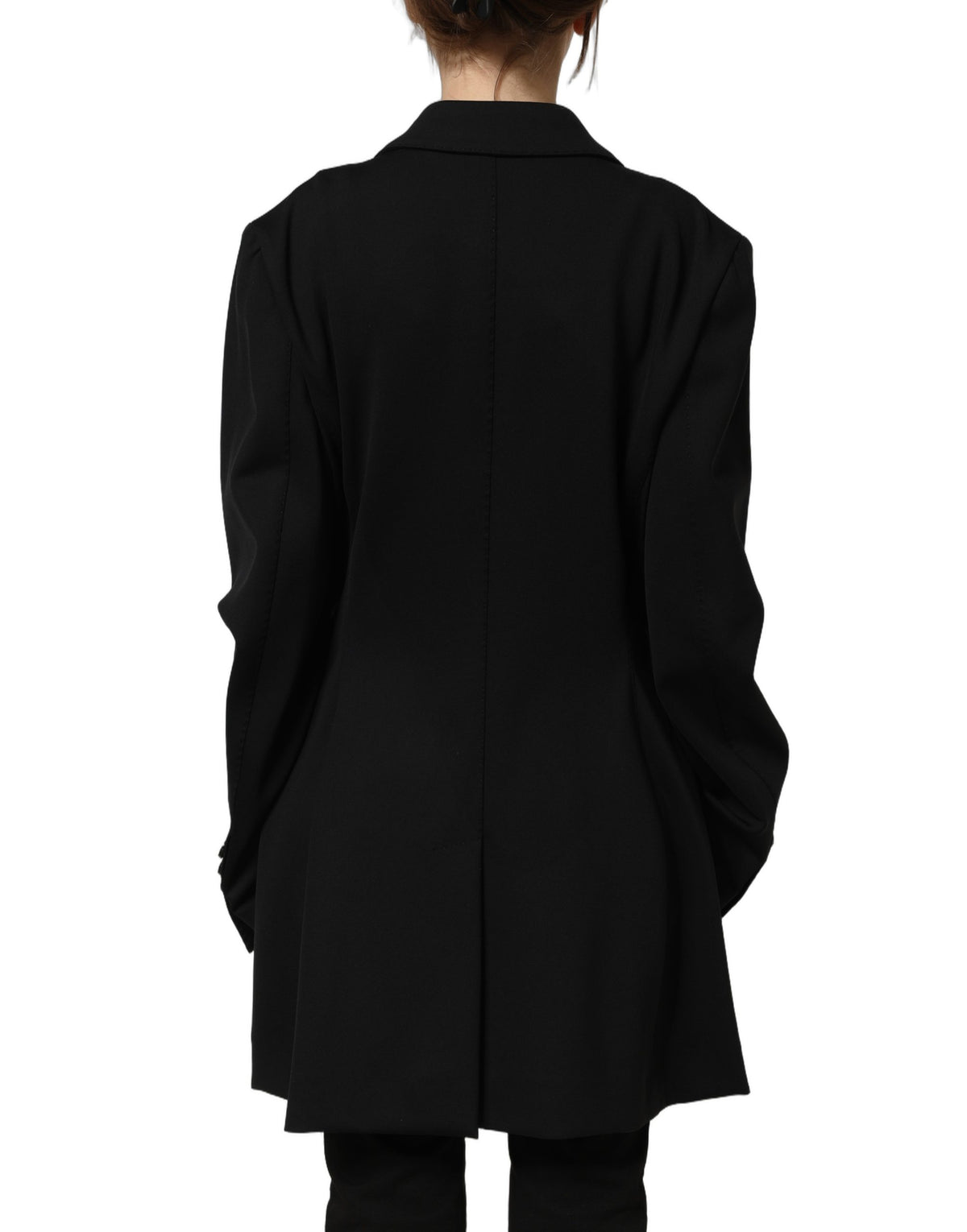 Dolce & Gabbana Women's Double Breasted Crepe Silk Nylon & Elastane Blazer - Black