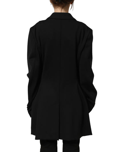 Dolce & Gabbana Women's Double Breasted Crepe Silk Nylon & Elastane Blazer - Black
