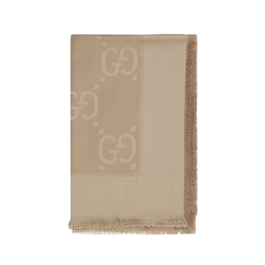 Gucci Brown Wool Oves Aries Foulard