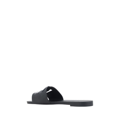 Dolce & Gabbana Black Rubber Flat Sandals