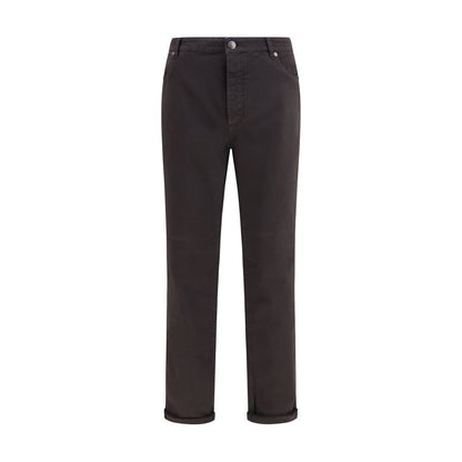 Brunello Cucinelli Brown Cotton Cropped Jeans