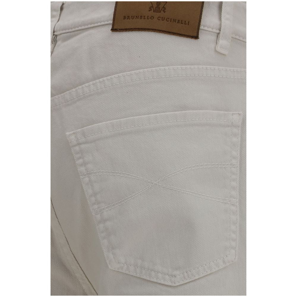 Brunello Cucinelli White Cotton Jeans Denim