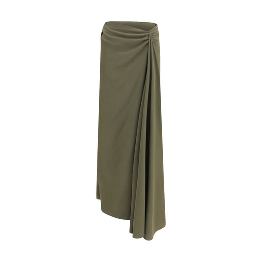Alexander McQueen Bicolor Silk Long Skirt