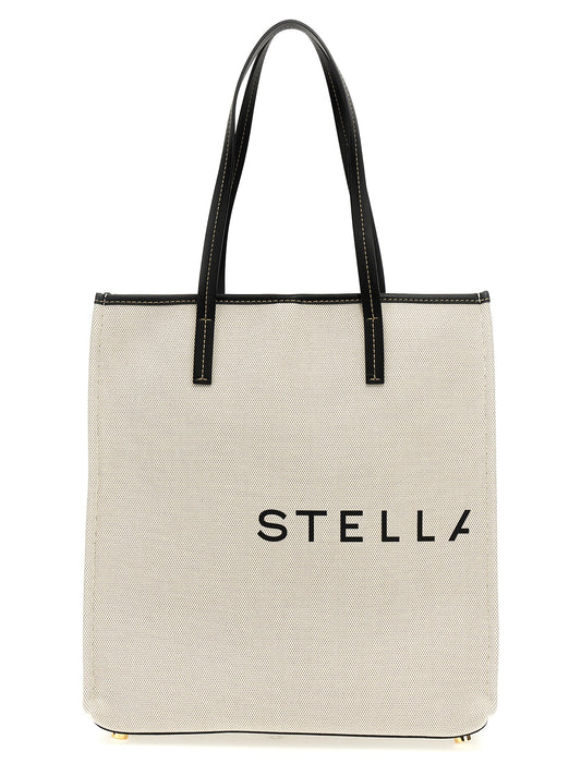 Shopper Tote Bag by Stella McCartney for women in stretch cotton modal canvas beige & print features an jet-set Stretch Cotton Modal Canvas Shopper Tote Bag design with a secure , ample , and versatile handle for an jet-set finish.