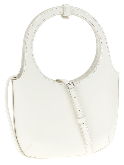 Handbag by Courrèges for women in bos taurus calf suede leather white features a exquisite silhouette, showcasing a secure magnetic and exquisite with versatile shoulder-strap, adjustable-strap & handle for a exquisite finish.