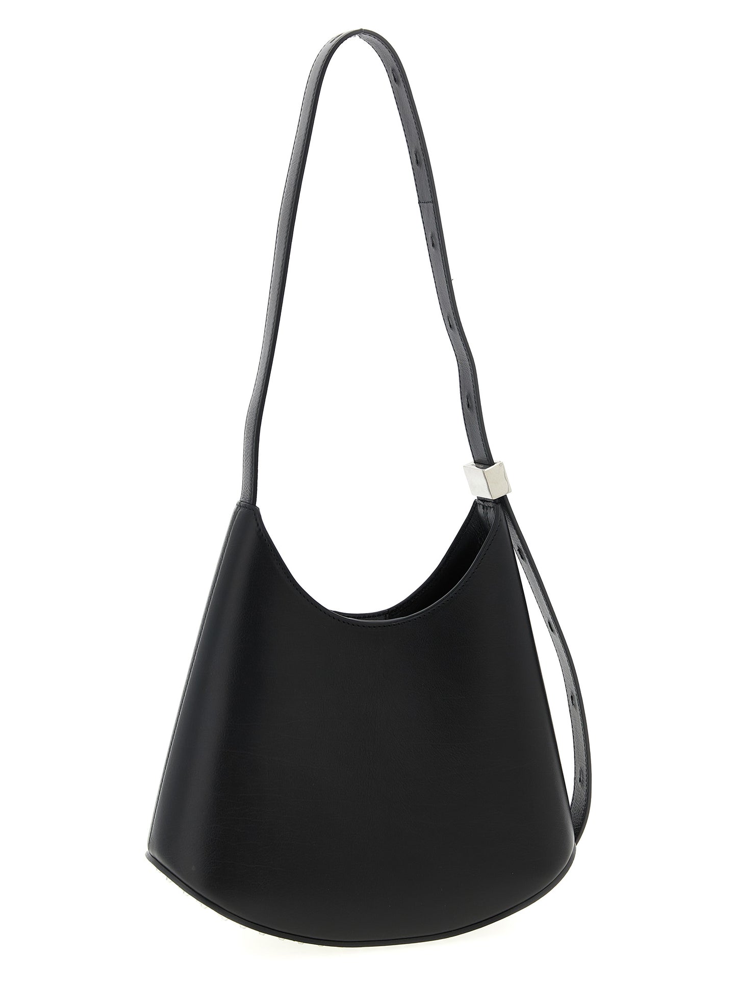 Jil Sander Eldorado Bos Taurus Calf Suede Leather Shoulder Bag - Black