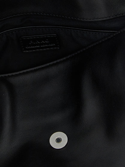 PINKO Black Goatskin Shoulder Bag