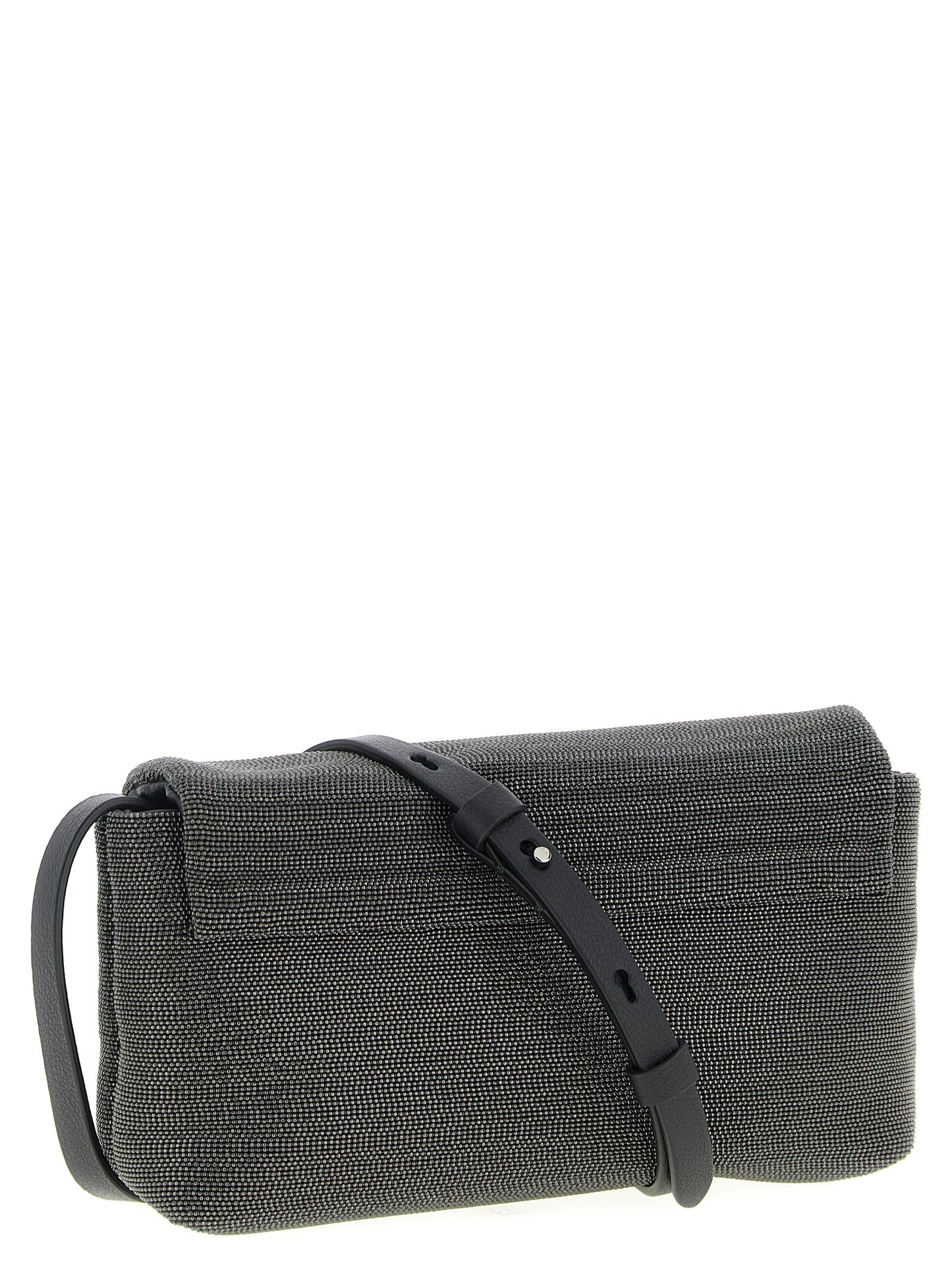 Brunello Cucinelli Black Leather Clutch Bag
