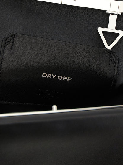 The Attico Black Leather Shoulder Bag