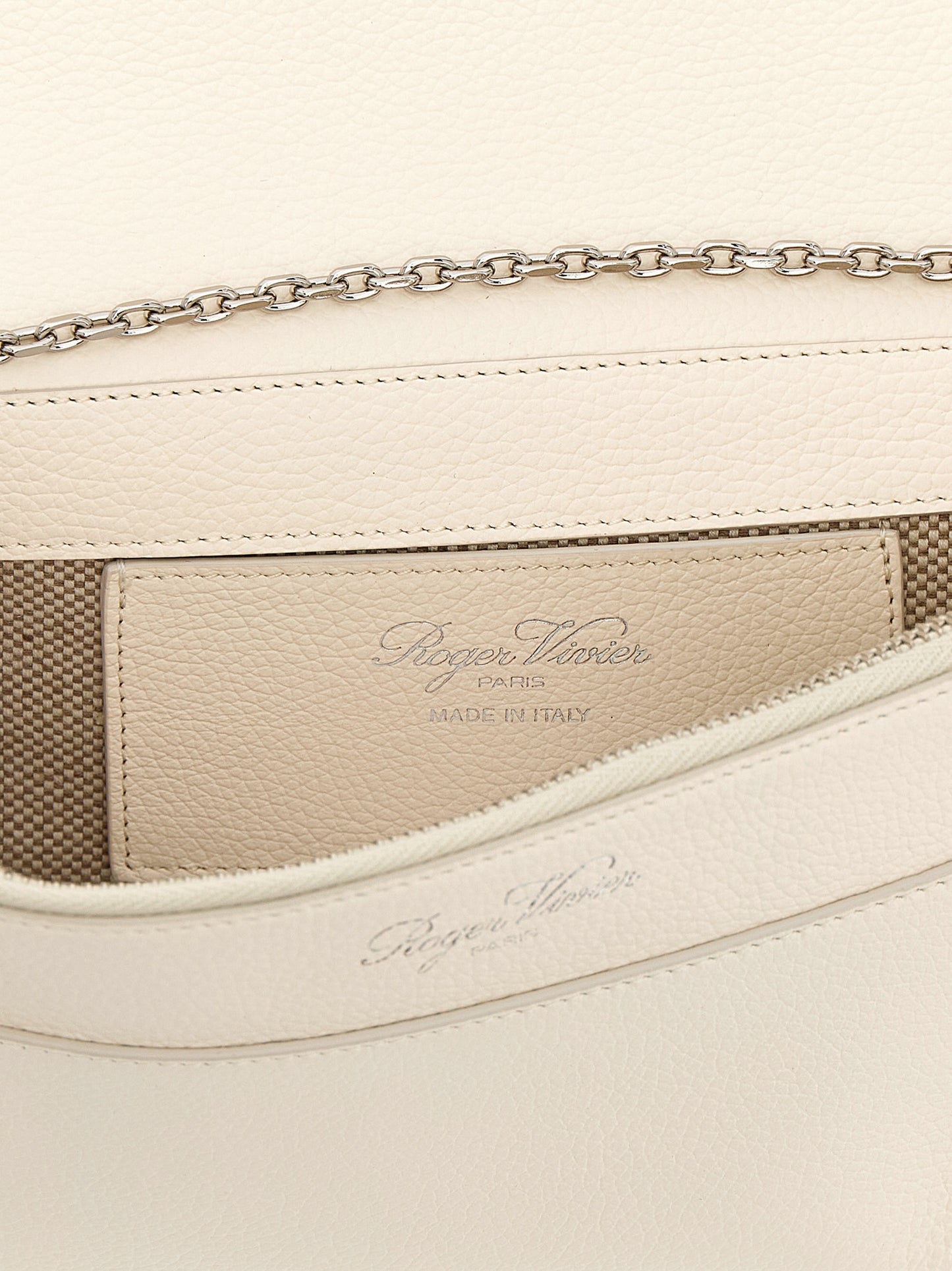 Roger Vivier White Calfskin Clutch Bag