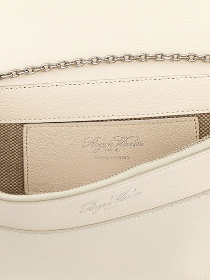 Roger Vivier White Calfskin Clutch Bag
