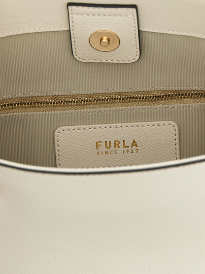 Furla White Calfskin Shoulder Bag