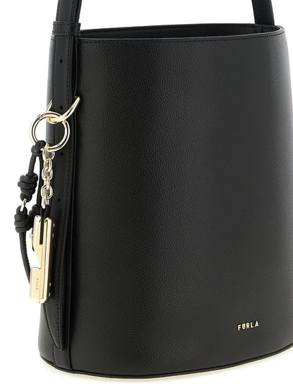 Furla Black Calfskin Shoulder Bag