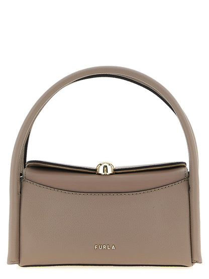 Furla Gray Calfskin Handbag