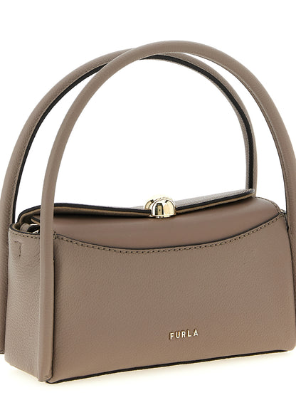 Furla Gray Calfskin Handbag