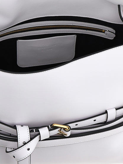 Moschino White Napa Leather / Calf Bos Taurus Shoulder Bag
