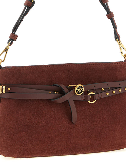 PINKO Bordeaux Lamb Leather Shoulder Bag