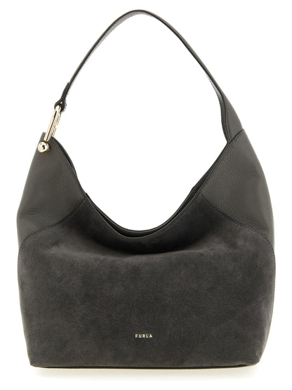Furla Gray Calfskin Shoulder Bag