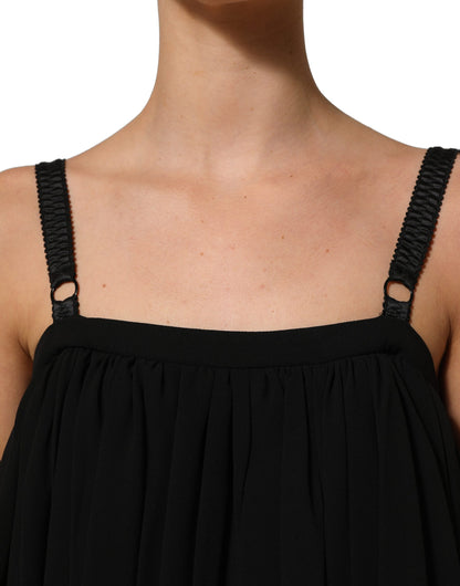 Dolce & Gabbana Women's Sleeveless Lace & Silk Tunic - Black Floral