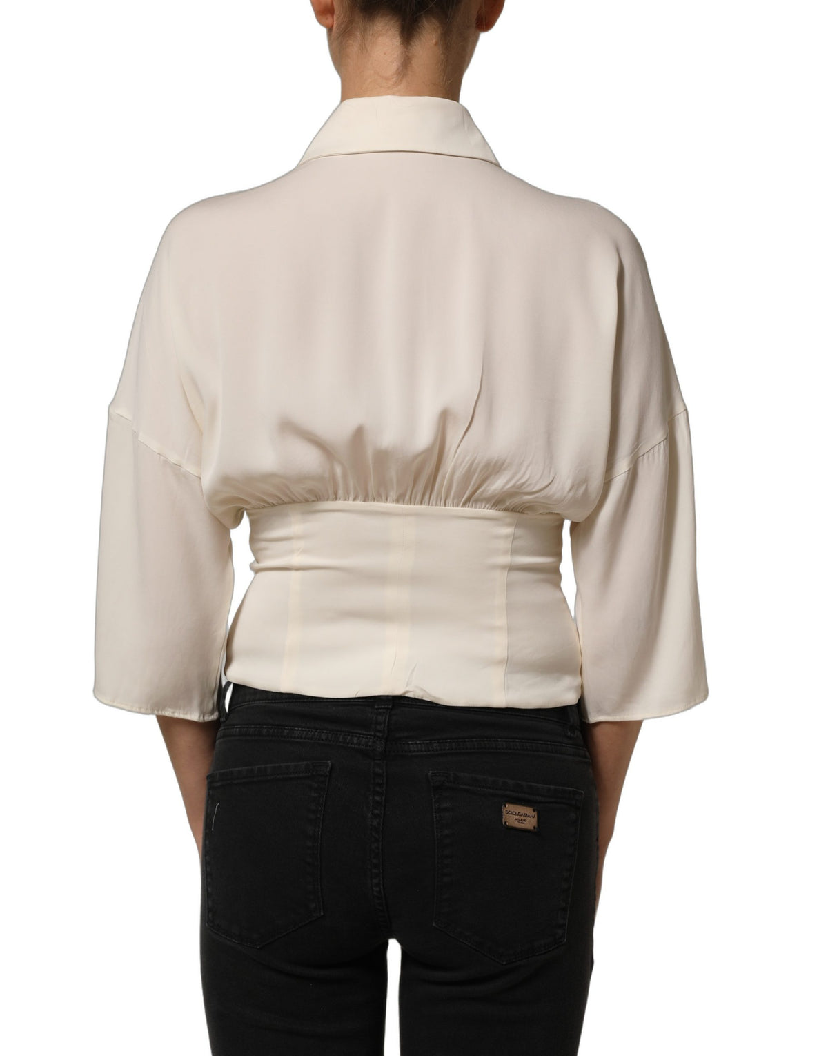 Dolce & Gabbana Women's Long-Sleeve; Short-Sleeve Silk Blouse - Ivory White