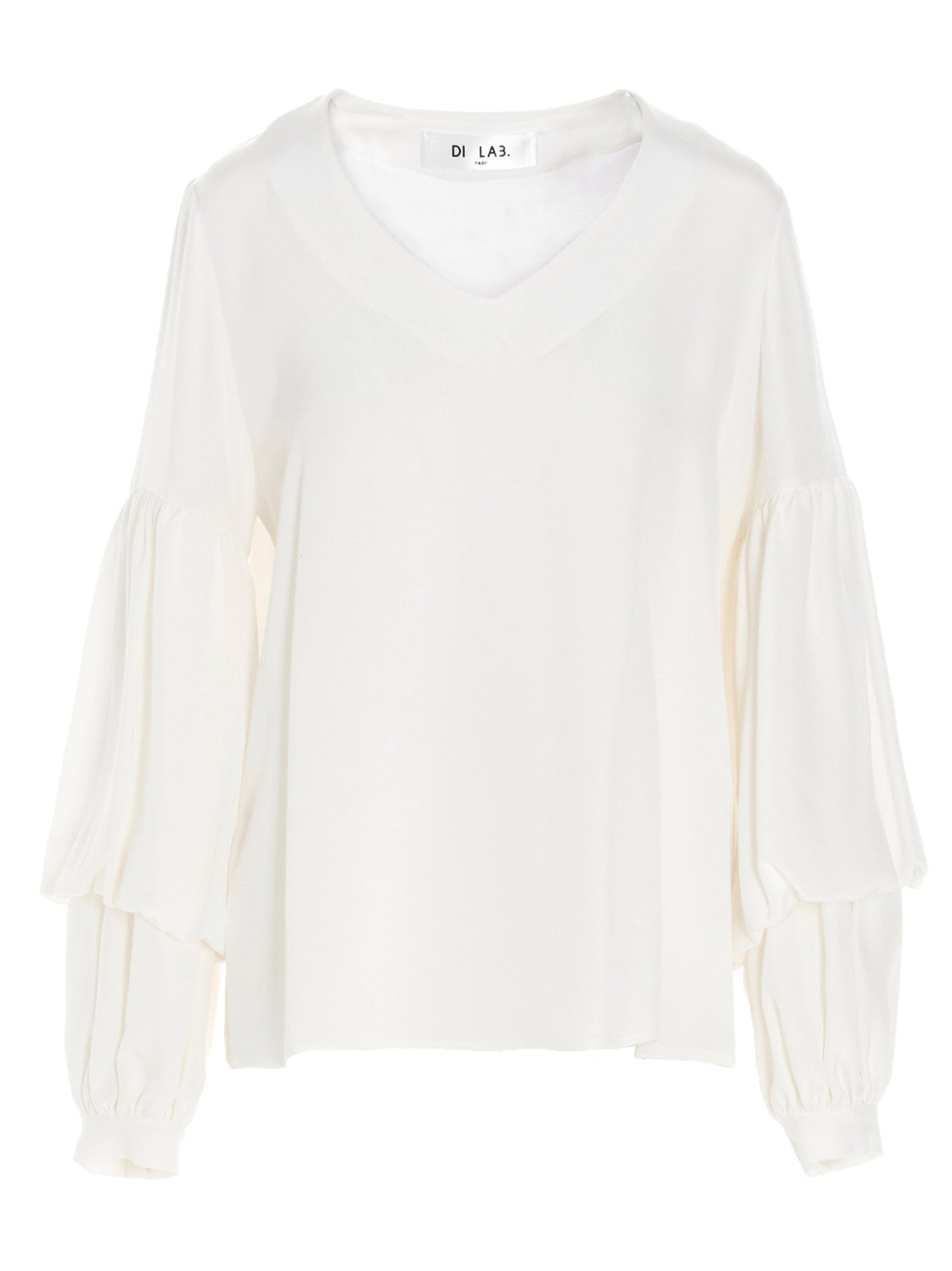 DI.LA3 PARI' White Silk Blouse