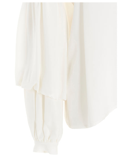 DI.LA3 PARI' White Silk Blouse
