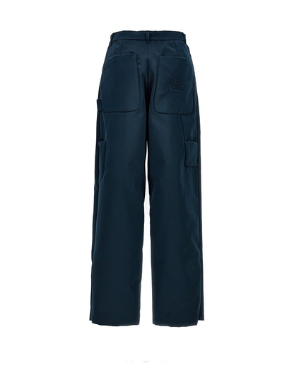 Etro Blue Polyester Cargo Pants