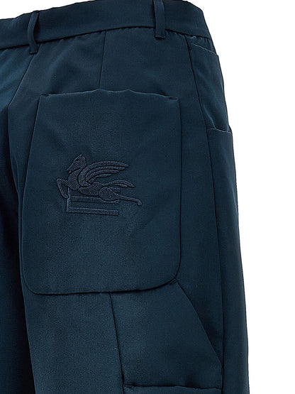 Etro Blue Polyester Cargo Pants