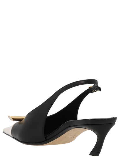 Lanvin Bicolor Goatskin Mid Heel Pumps