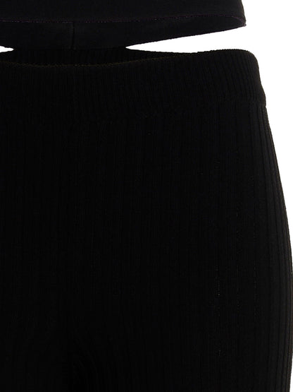 ANDREĀDAMO Black Viscose Flared Pants