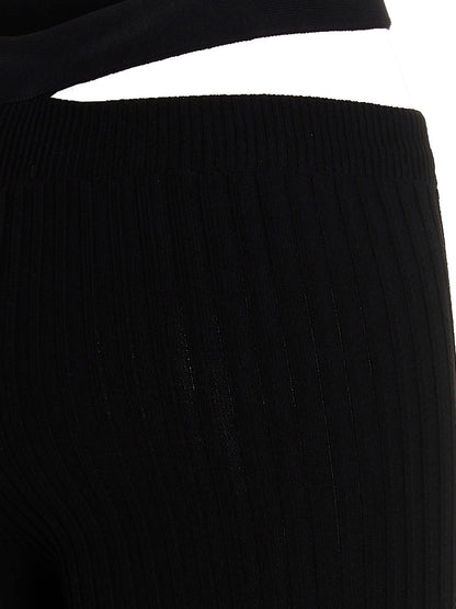 ANDREĀDAMO Black Viscose Flared Pants