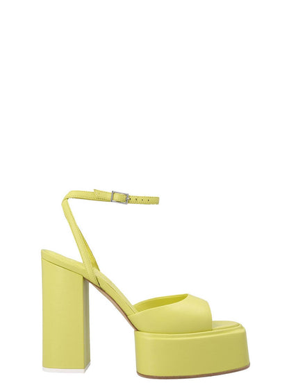 3Juin Bicolor Leather Stiletto Heel Sandals