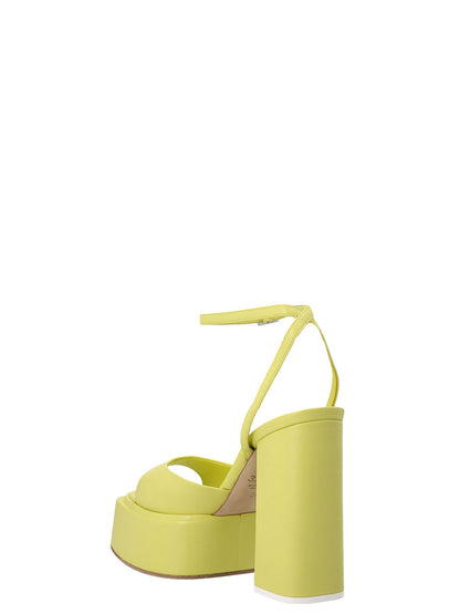 3Juin Bicolor Leather Stiletto Heel Sandals