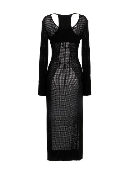 ANDREĀDAMO Black Viscose Cardigan