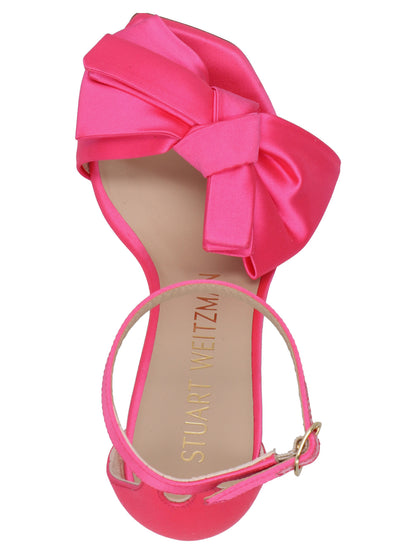 Stuart Weitzman Fuchsia Satin Stiletto Heel Sandals