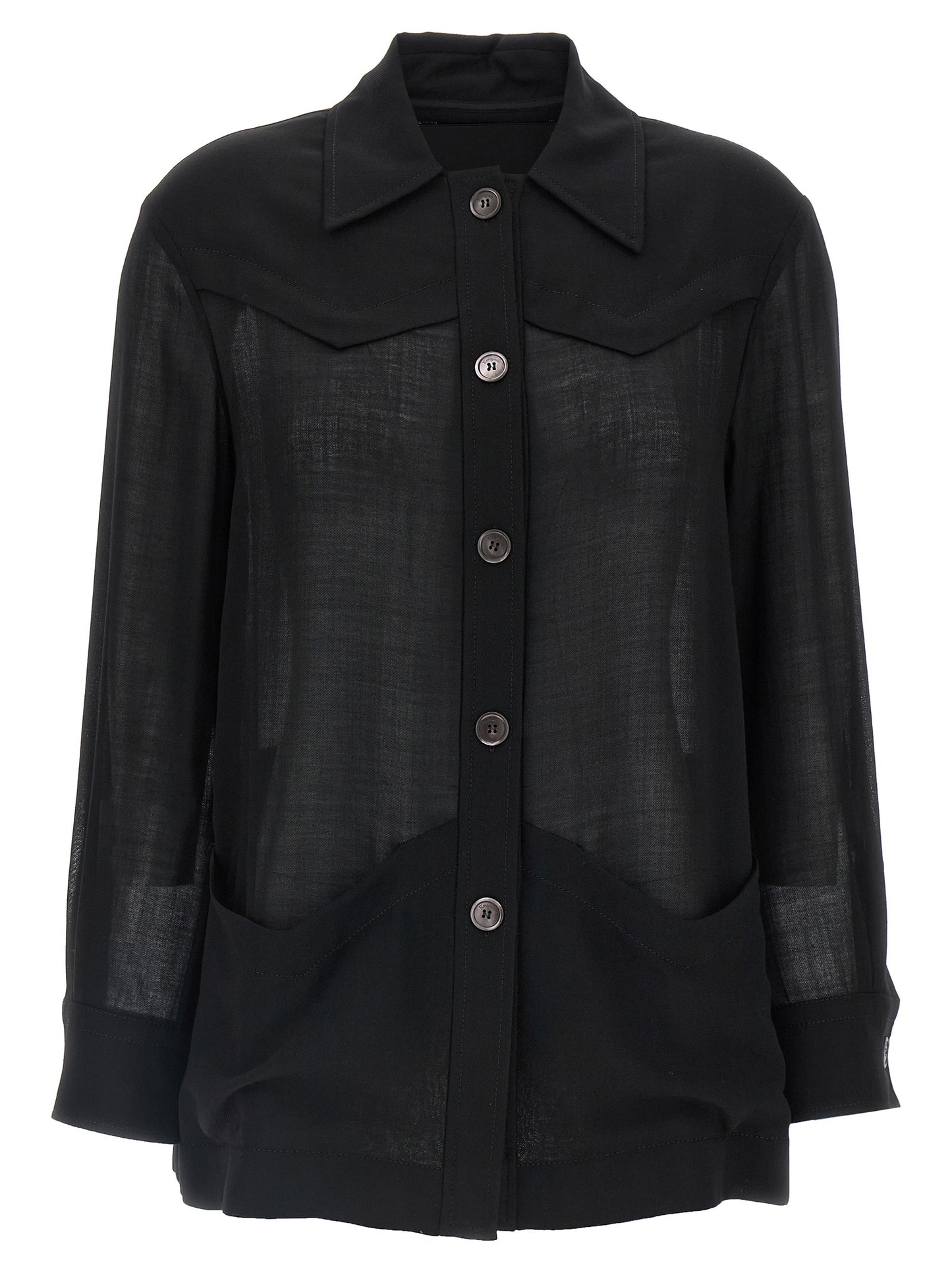 Ferragamo Black Virgin Wool Blouse