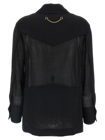 Ferragamo Black Virgin Wool Blouse