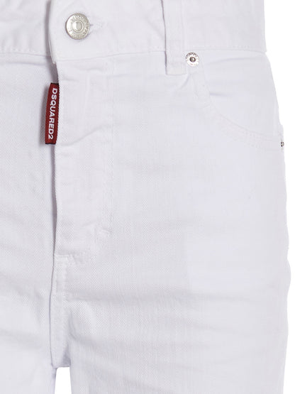 Dsquared² White Cotton Flared Jeans
