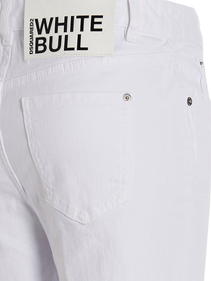 Dsquared² White Cotton Flared Jeans