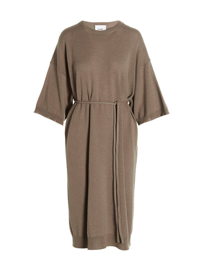 NUDE Beige Virgin Wool Long Dress