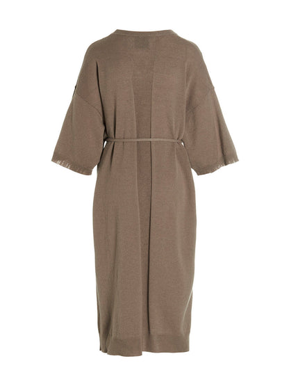 NUDE Beige Virgin Wool Long Dress