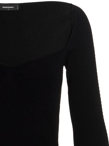 Dsquared² Black Viscose Mini Skirt