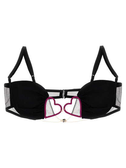 Nensi Dojaka Black Polyamide Bra