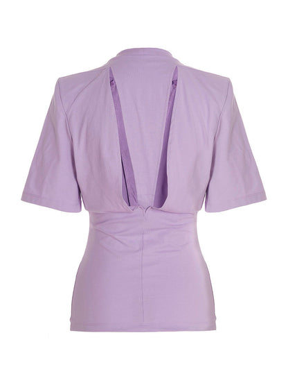 The Attico Purple Cotton T-Shirt