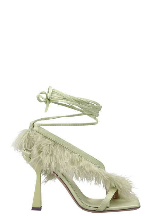 SEBASTIAN Bicolor Viscose Stiletto Heel Sandals