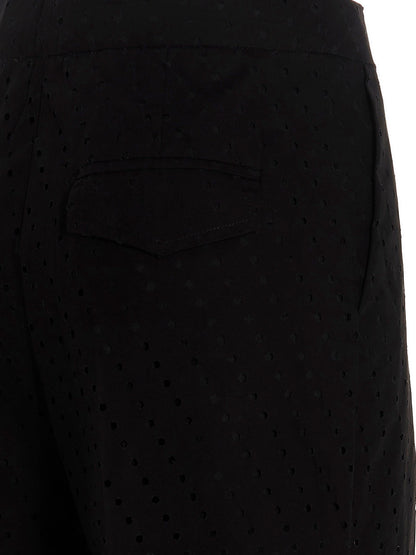 NUDE Black Cotton Casual Pants