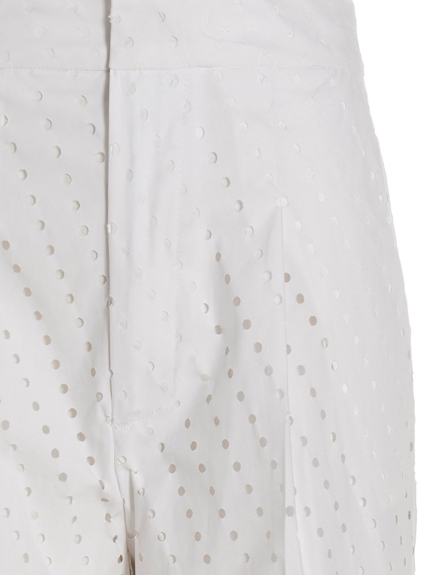 NUDE White Cotton Casual Pants